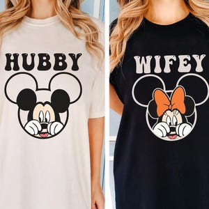 Mickey and Minnie Shirt, Disney Couple Shirt, Mickey Minnie Hubby Wifey Shirt, Funny Couple Shirt, Disney Matching Shirt