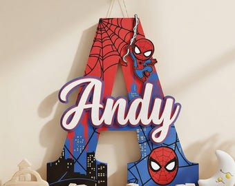Personalized Spiderman Room Sign, Superhero Bedroom Door Name Sign, Nursery Name Sign, Disney Superhero Door Sign, Avengers Gift