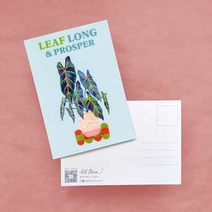 Lustige Pflanzen Postkarte, Alocasia Frydek Illustration, Zimmerpflanze Wortspiel Karte, Geburtstag oder einfach nur so Geschenk für Pflanzenliebhaber und Gärtner