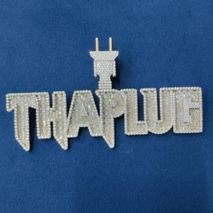 VVS Moissanite Diamond Custom Name Pendant | Iced Out Hip Hop Jewelry | Personalized Bling Necklace | Men&#39;s Custom Pendant | THA PLUG Style