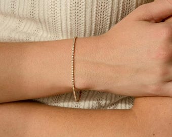 Delicato bracciale tennis in moissanite: oro 14k o argento sterling, lusso minimalista