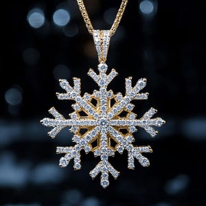 Iced Out Moissanit Schneeflocke Anhänger: 925 Sterling Silber Hip Hop Charm Anhänger