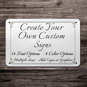 Custom Metal Sign for Wall, Personalized Metal Text Posters, Man Cave Signs, Custom Outdoor Sign, Aluminum Sign, Street Sign, Parking Sign