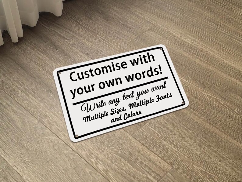 Custom Aluminum Metal Sign: Personalized Text, Color & Font ...