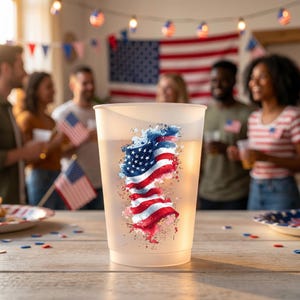 New Jersey 4 juli-mugg, patriotiska NJ-statsflagga frostade PP-muggar, självständighetsdagen-festgåvor, amerikanska flaggan BBQ-stadionmuggar 12oz 16oz