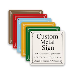 Custom Metal Sign with Text Logo, Personalized Hanging Aluminum Plaque as Parking Sign, Weatherproof Outdoor Sign, Multiple Size Options