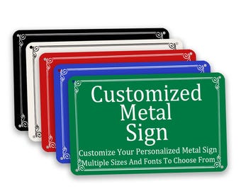 Custom Aluminum Metal Sign: Personalized Text, Business & Parking
