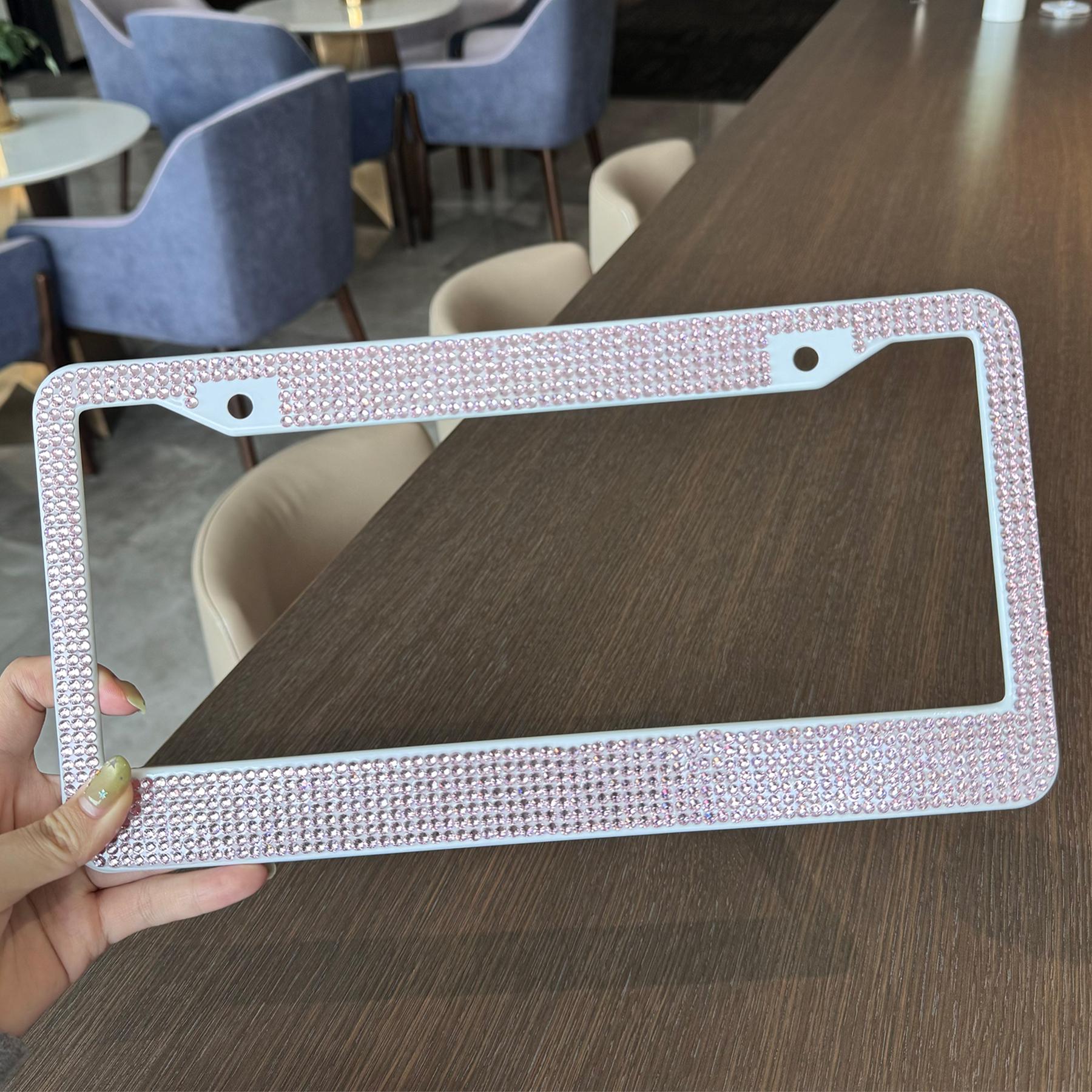 Bling Bling License Plate Cover – Crystal Glitter Auto Part Frame in ...