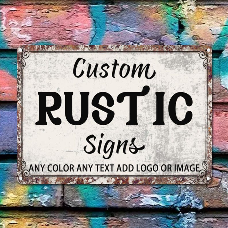 Personalized Rustic Metal Sign: Custom Text, Outdoor Decor - Etsy