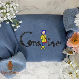 Halloween Embroidered Sweatshirt, Scary Doll Embroidered Sweatshirt, Halloween Doll Girl Embroidered Shirt, Halloween Embroidered Shirt