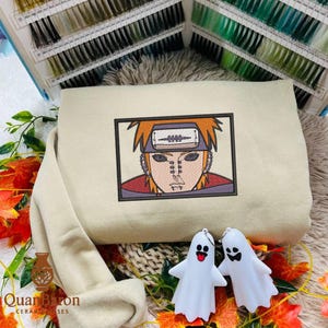 Vintage Anime Embroidered Sweatshirt, Embroidered Hoodie, Anime Lover Gift