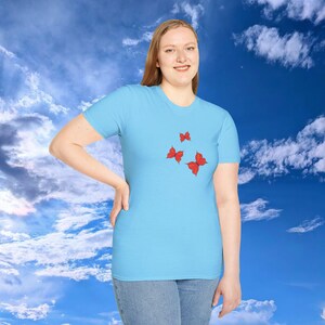 Butterfly Unisex T-Shirt, Nature Lover Gift, Butterfly Graphic Tee, Softstyle Tee, Butterflies Fluttering Shirt