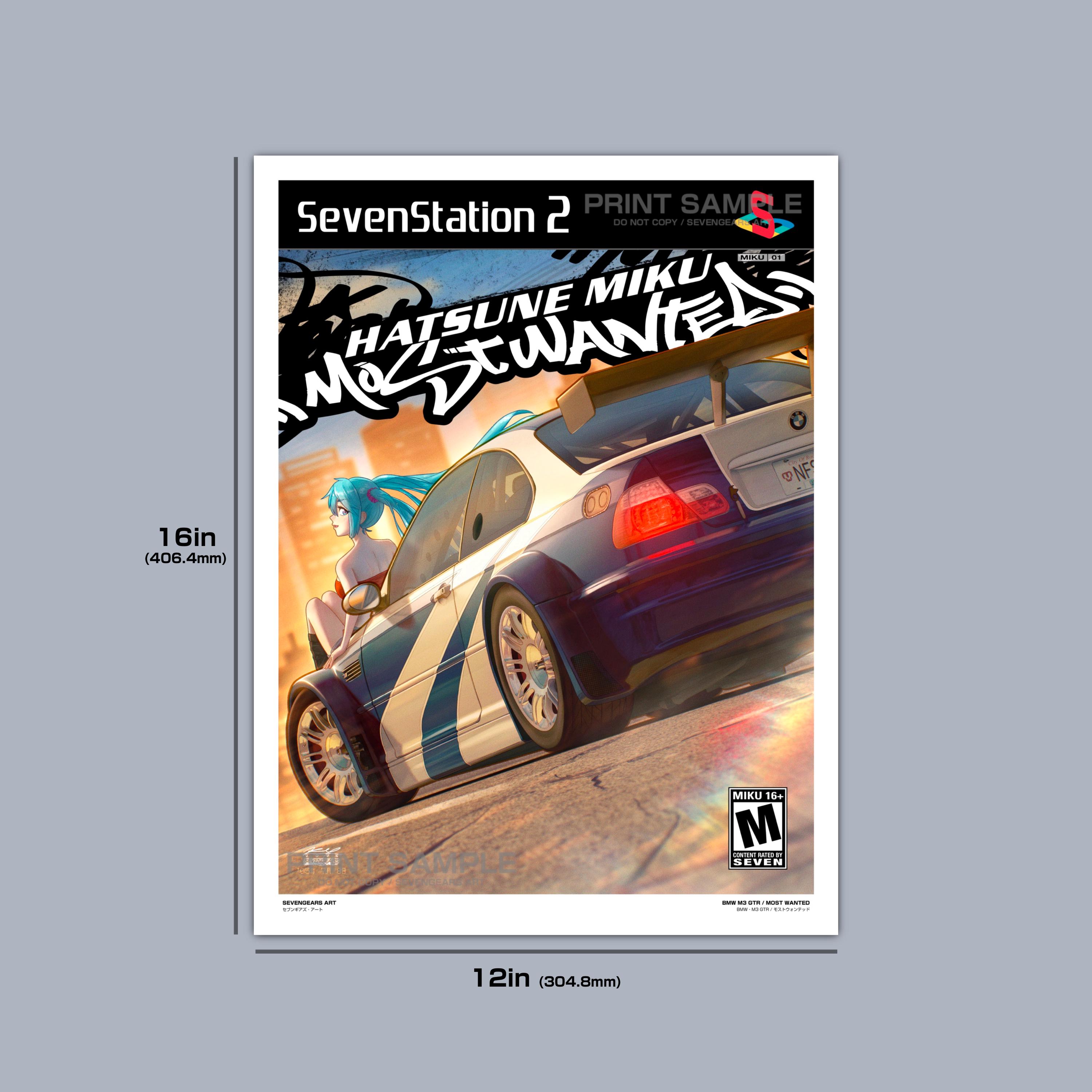 Hatsune Miku + NFS Most Wanted BMW M3 GTR | Art Print | 5x7