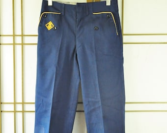 Vintage Cub Boy Scout Collectible Official Uniform Pants 80s 70s Display Museum Gift B.S.A. Blue & Gold Long 4 Pockets As Is Size 10?