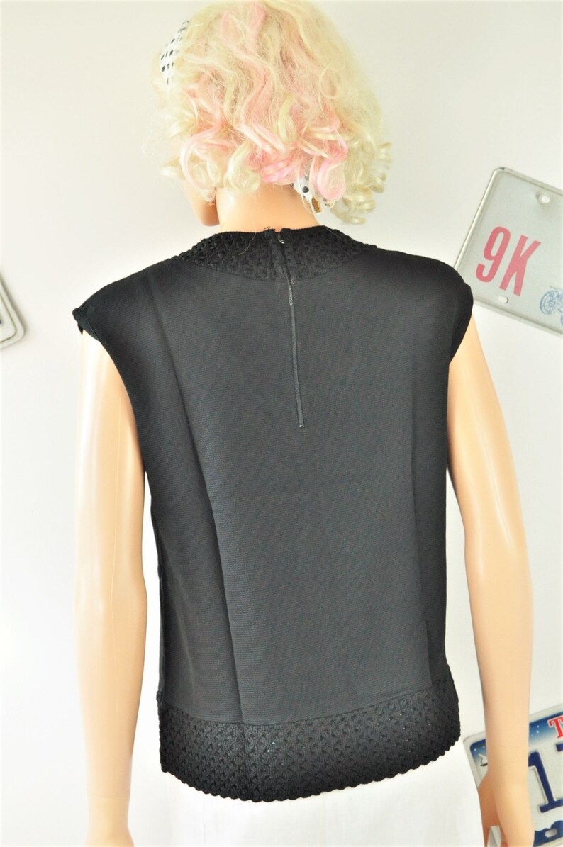 Vintage 60s Womens Black Shirt Blouse Beatnik Poet Mod | Etsy