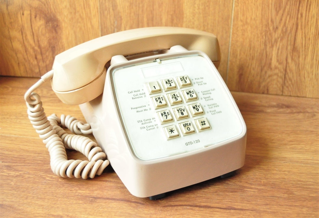 Vintage Push Button Dial Phone Telephone 80s 90s Untested GTE 1984