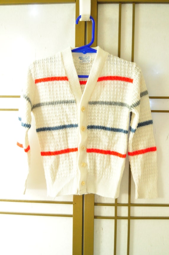 Vintage 50's 60s Button Front Sweater Cardigan Boy