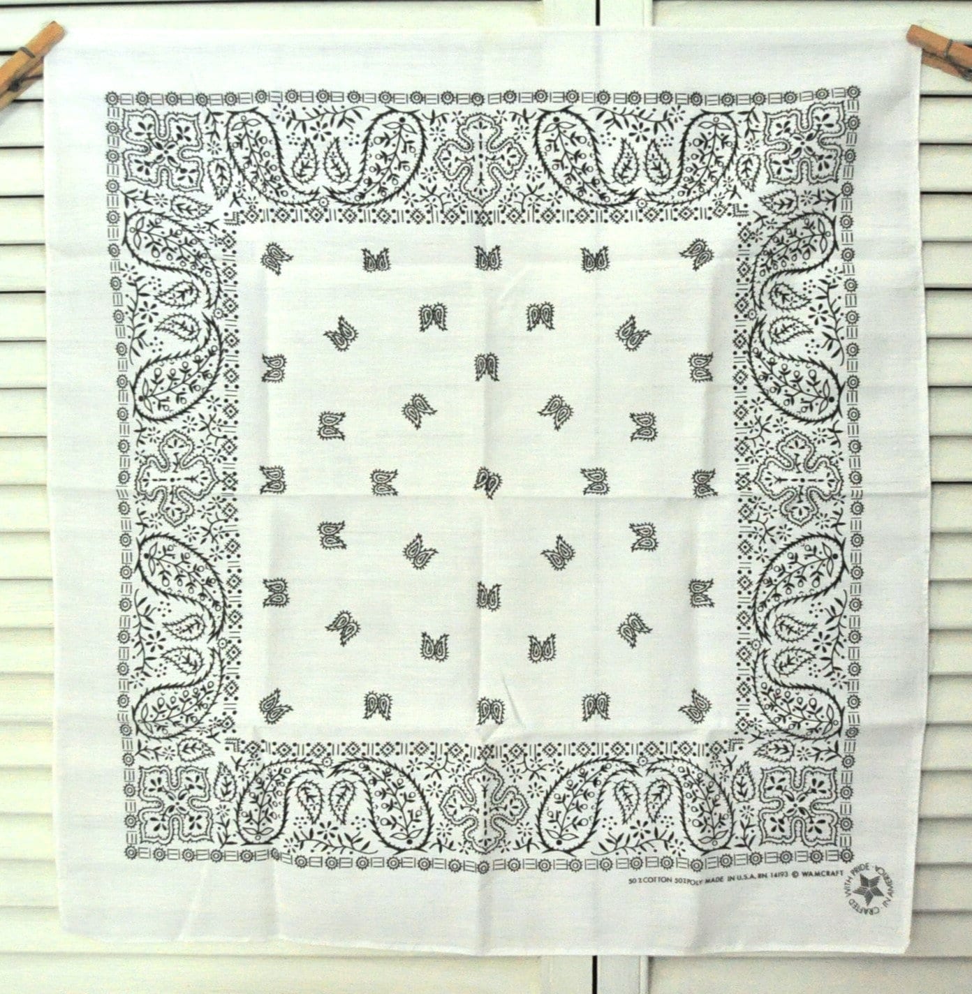 Vintage Wamcraft Bandana Made in the USA Red Paisley Design