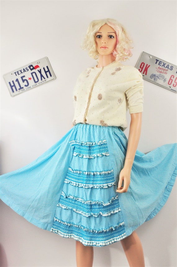 white ruffle skirt 50s