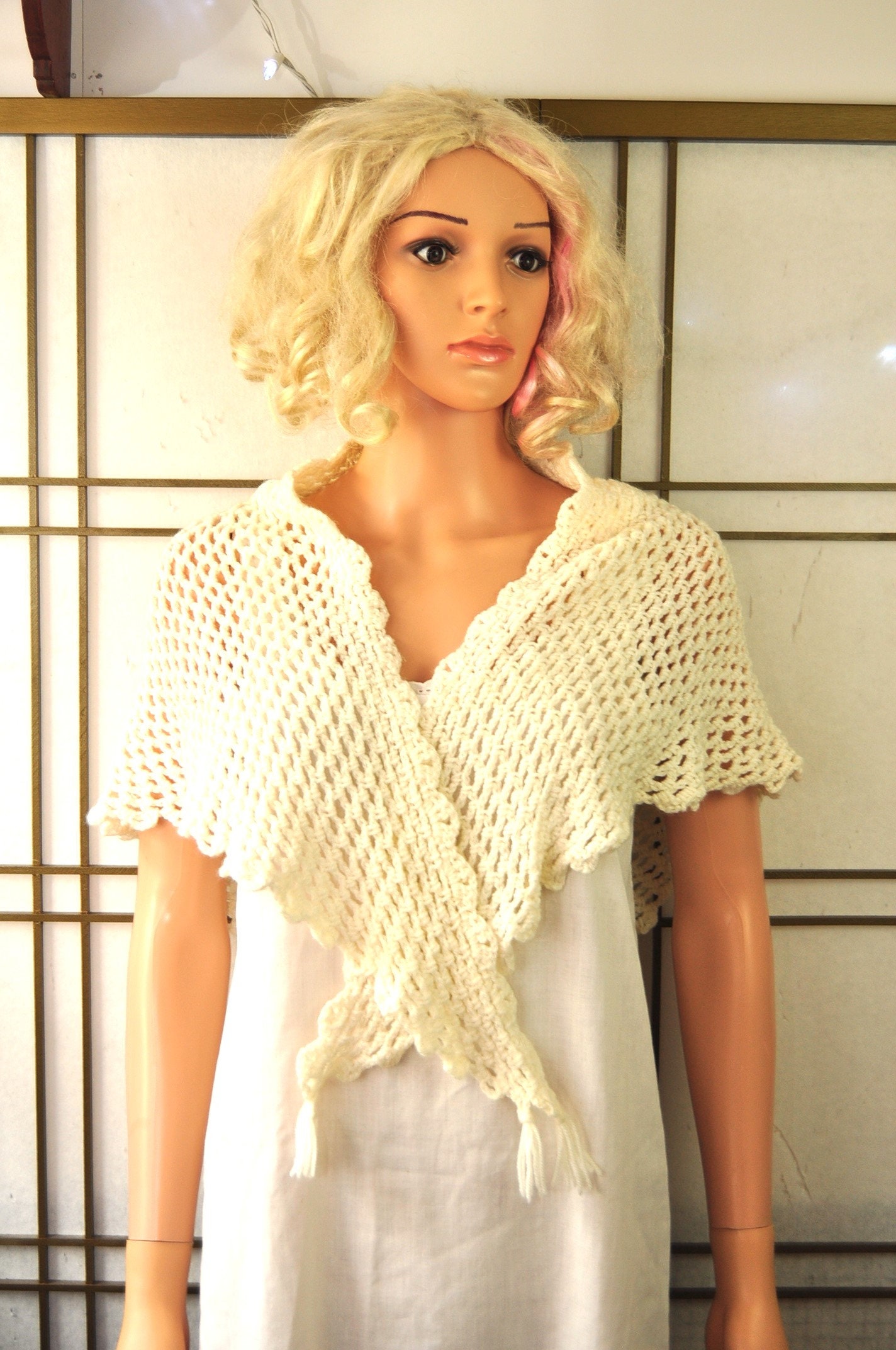 Crochet Bolero Shawl For Wedding Vintage Girls Crochet Shawl