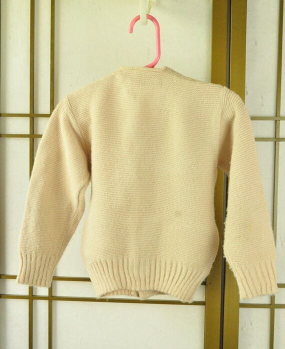 Vintage 50's 60s Button Front Sweater Boy Girl Ch… - image 2