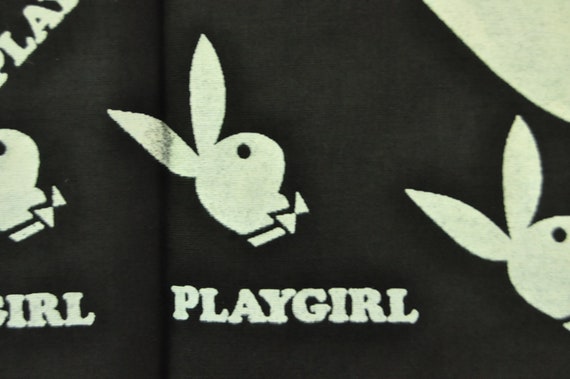 Vintage Playgirl Theme Bandana Scarf Black & Whit… - image 4