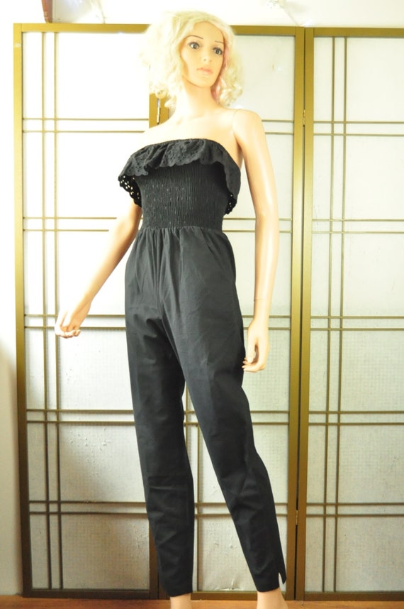 Vintage Womens Pantsuit 70s 80s One Piece Straples