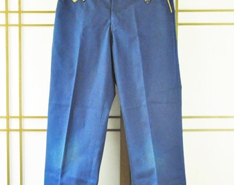 Vintage Cub Boy Scout Collectible Official Uniform Pants 80s 70s Display Museum Gift B.S.A. Blue & Gold Long 4 Pockets Size 8?