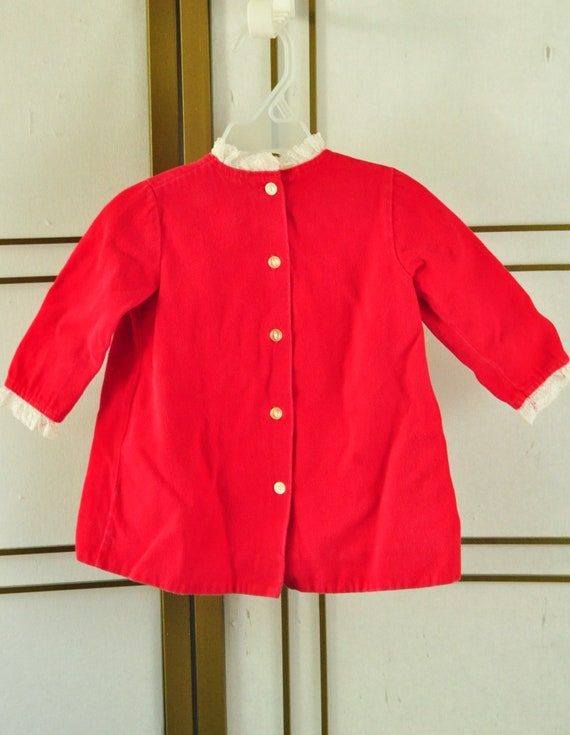 Vintage Baby Girls Red Dress Christmas Valentine … - image 2