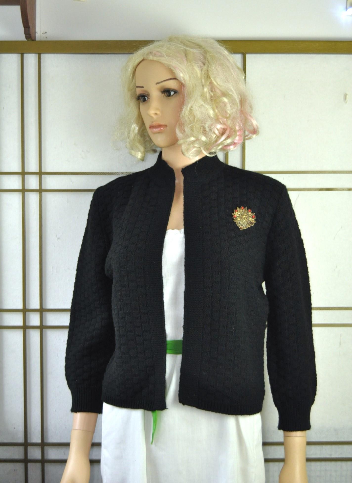50s vintage CARDIGAN 黒カーディガン UNISEX] 50s CARDIGAN - 20.5oz / 50sカーディガン - 20.5オンス