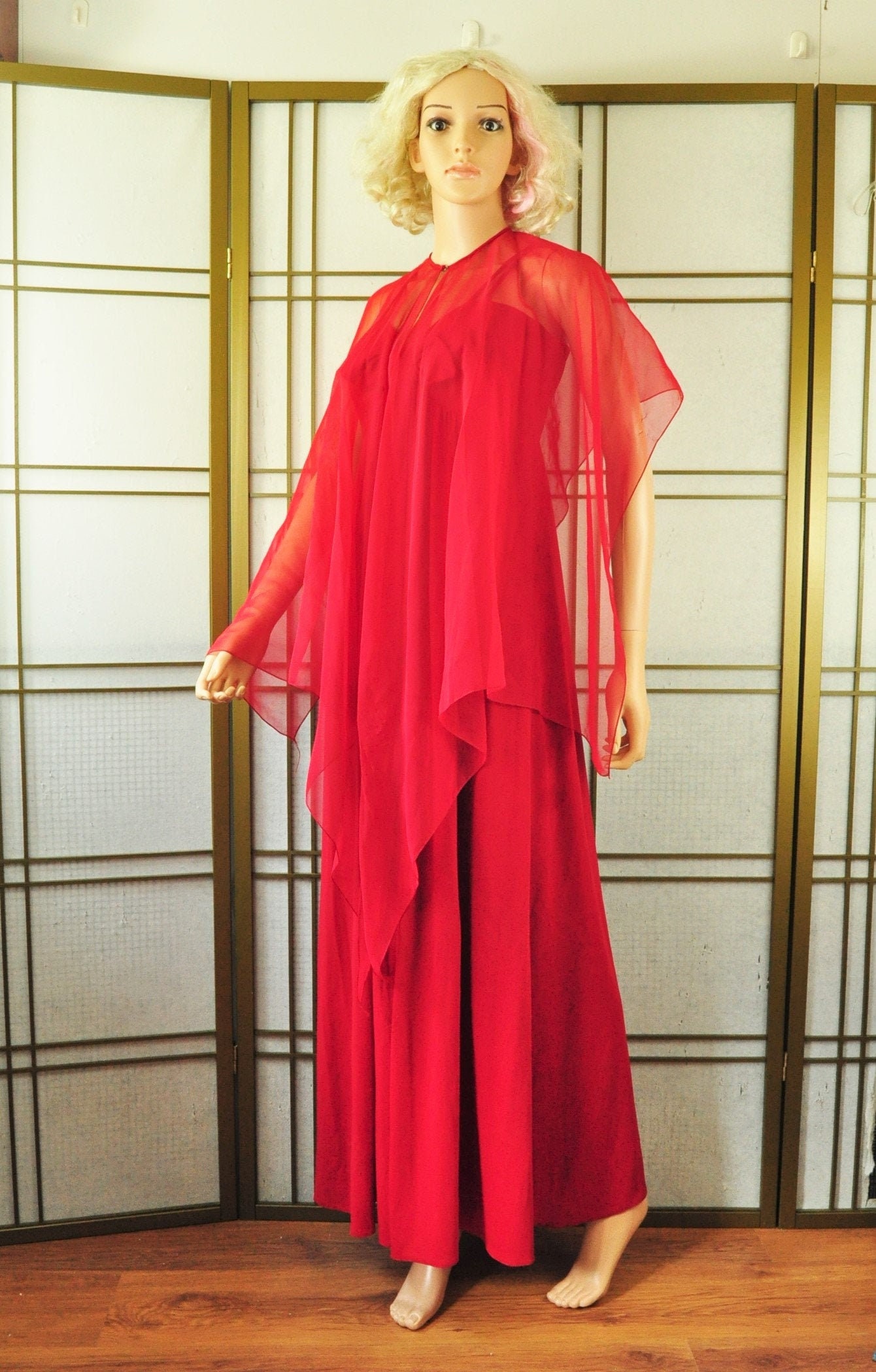 Red Sheer Dress - Etsy