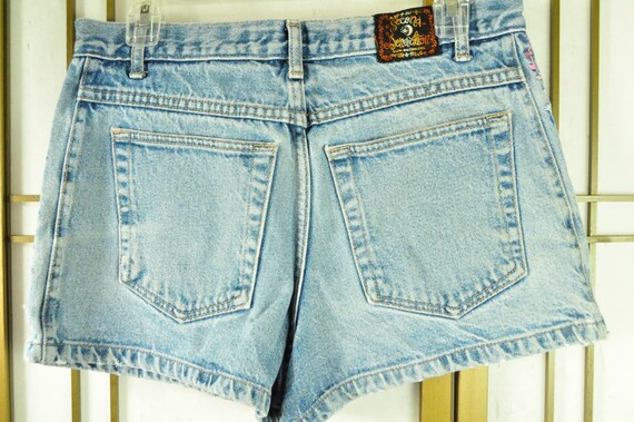 Vintage Juniors Womens Denim Shorts Flower Embroi… - image 2