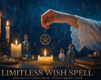 LIMITLESS WISH SPELL — A manifestation ritual designed to unlock your deepest desires.  Custom magic • Fast Results • Personalized Desire