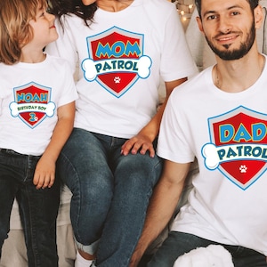 Patrol Birthday Family Shirt, Paw Family Matching Shirt, Paw Birthday Party Gift, Cartoon Birthday Shirt, Personalized Patrol Birthday Shirt
