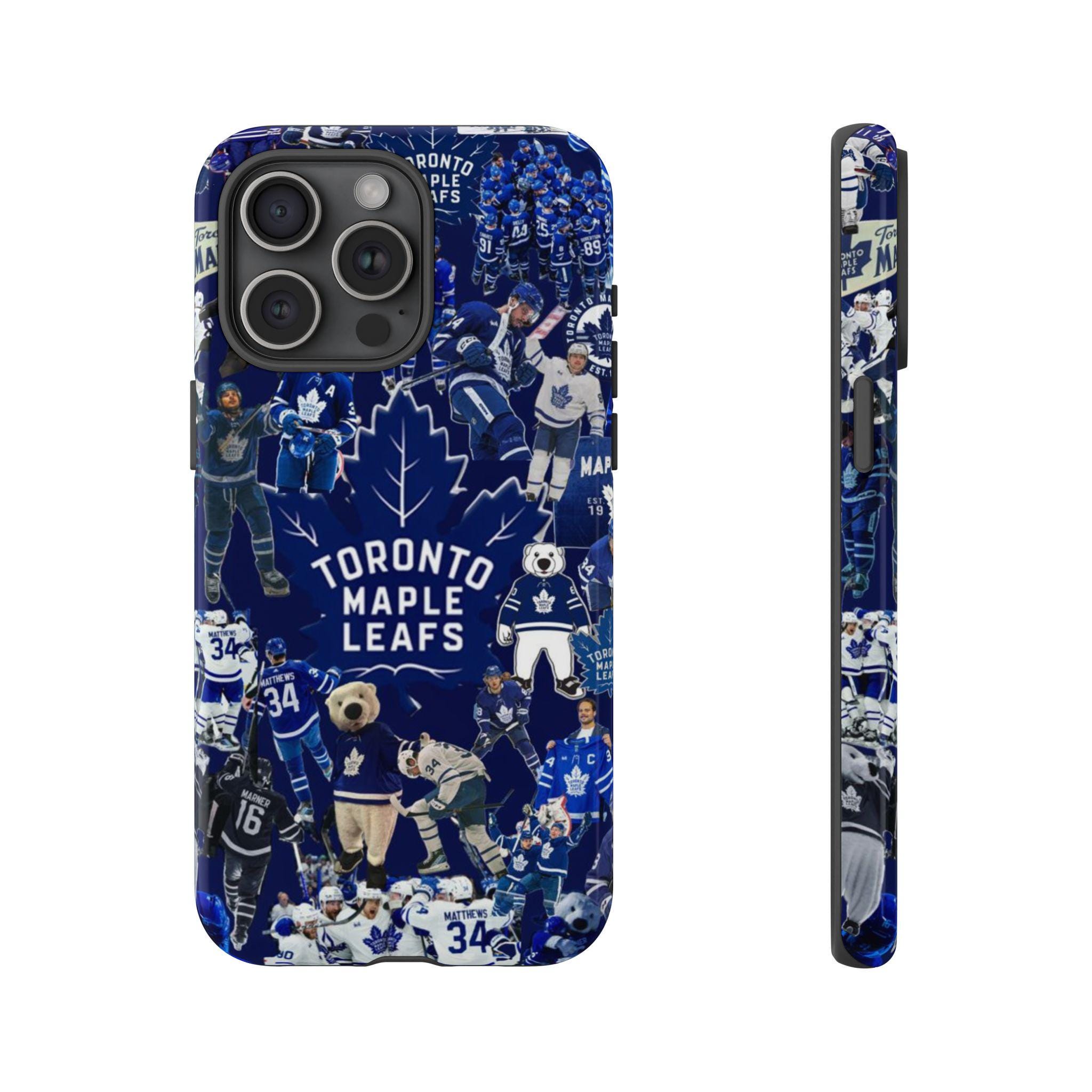 Discover Toronto Maple Leafs iPhone Case - Blue Hockey Collage for True Leafs Fans