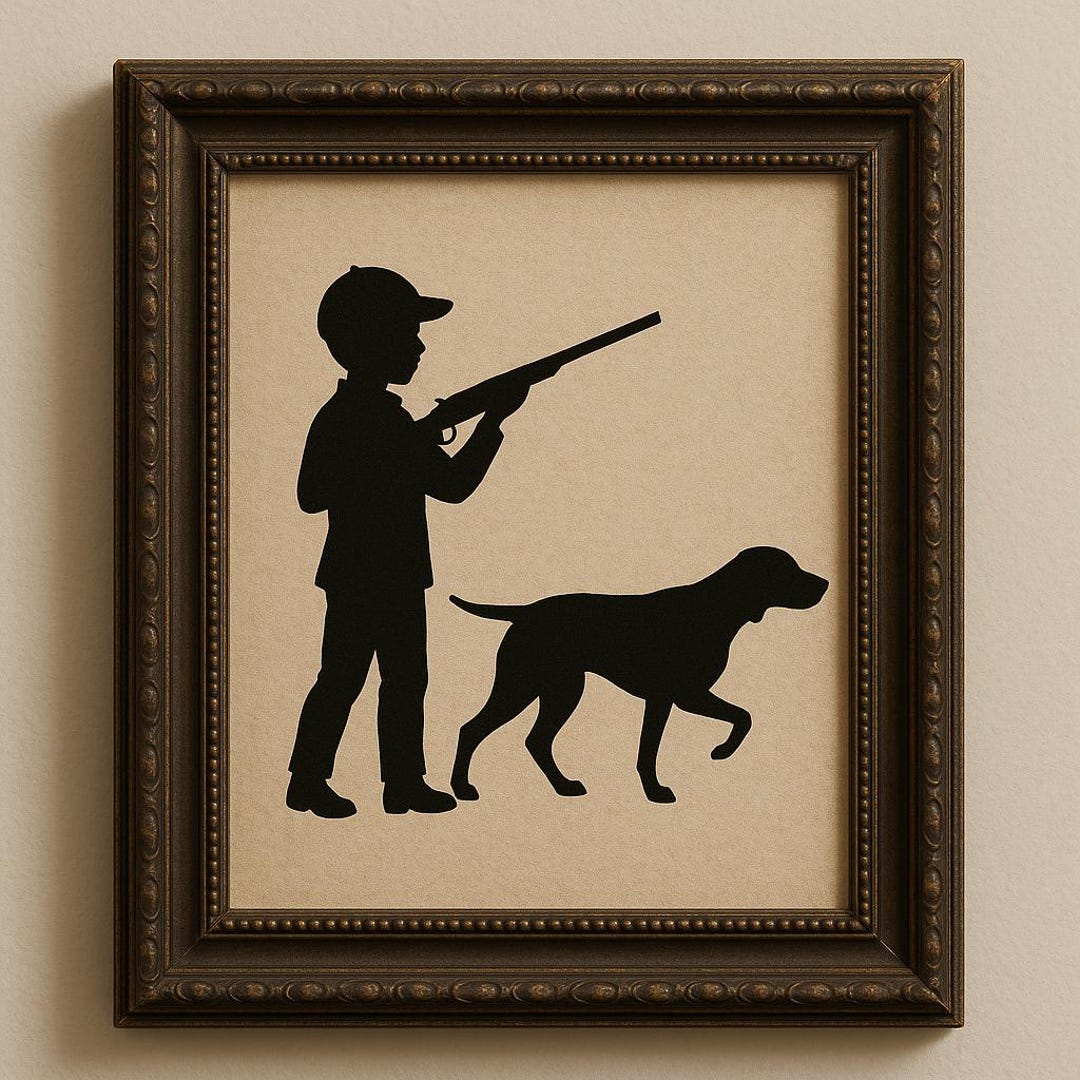 Little Boy Hunting Silhouette - Etsy