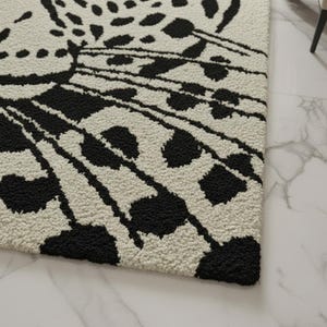 Black and Cream Leopard Rug • Modern Cheetah Tufted Area Rug image 13