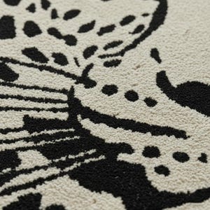 Black and Cream Leopard Rug • Modern Cheetah Tufted Area Rug image 4