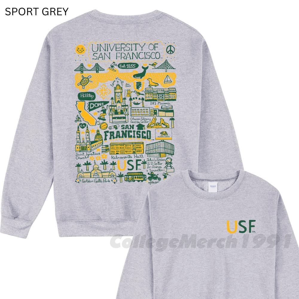 San Francisco Hand Sketched Graphic Shirt, College Merch , Custom Vintage University Hoodie, Custom College Sweatshirt Fashion24Hs