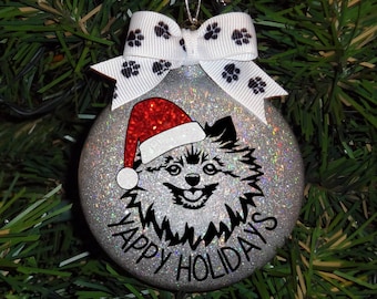Pomeranian Sparkle Christmas Ornament