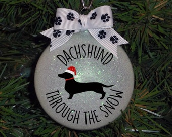 Dachshund Sparkle Christmas Ornament