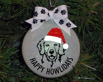 Golden Retriever Sparkle Christmas Ornament