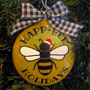 Honey Bee Sparkle Christmas Ornament