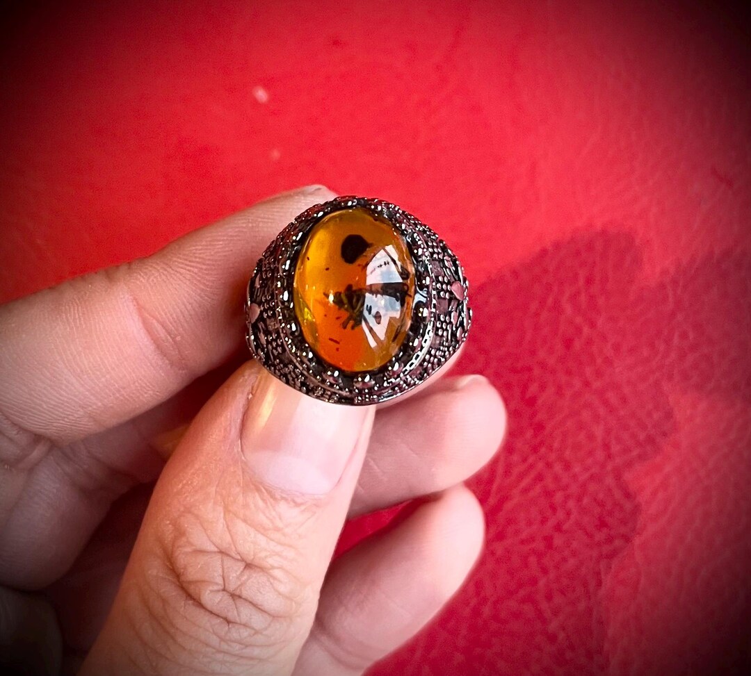 Magic Insect Ring Vintage Real Insect Ring Ornate Silver Band - Etsy