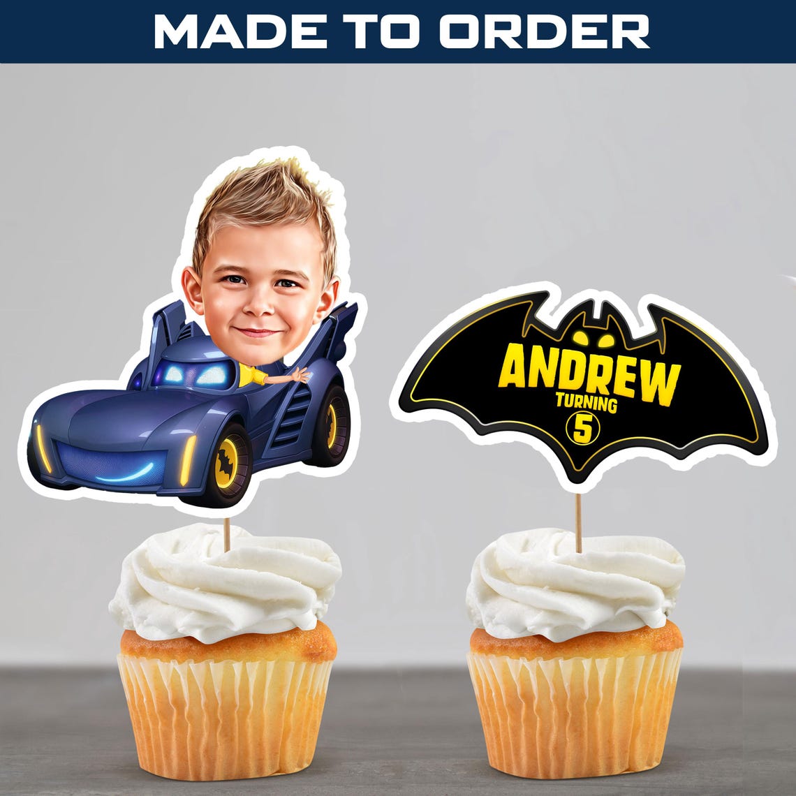 Personalized Batwheels Cake Topper: Custom Photo Birthday Decoration ...