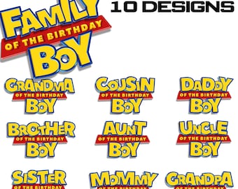 Toy Story Birthday Shirt PNG Bundle – 10 Designs for Family | Boy Birthday Sublimation | Daddy of the Birthday Boy, Mommy, Grandpa, Aunt