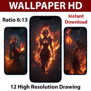 Wallpaper Bundle – 12 High-Resolution iPhone & Android Backgrounds | Anime Girls Elf Manga art Phone wallpaper aspect 6:13