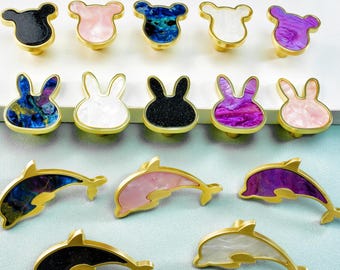Colorful Animal Knob Dresser Drawer Handles Kitchen Cupboard Cabinet Furniture Pull Children's Door Handle Closet  Knob Pull Modern Hardware