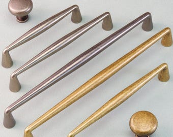 Simple Antique Brass Dresser Handles Drawer Pulls Cupboard Handle Cabinet Door Handles Round Knob Dresser Drawer Knobs Retro Style Hardware