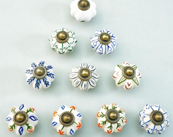 Retro Muster Keramik Knäufe Antike Bronze Kabinett Pull Türgriff Schrankknopf Kommode Knäufe Schubladengriffe Küchenschrank Knob Hardware